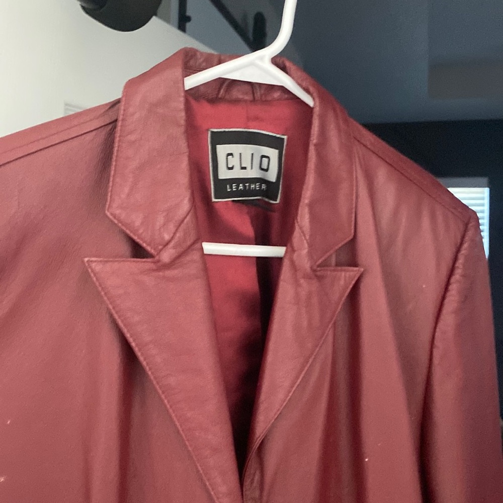Burnt red leather jacket